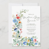 Invitation Beau Chic Fleur sauvage Fête des Mères Brunch (Devant)