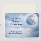 Invitation Beau ciel bleu avec cygnes volants Anniversaire (Devant / Derrière)