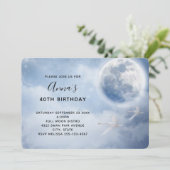 Invitation Beau ciel bleu avec cygnes volants Anniversaire (Debout devant)