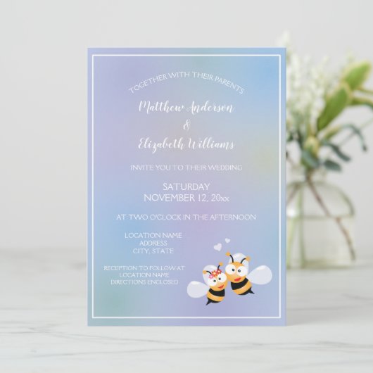 Invitation Beau Conçu Pour Être Un Mariage Élégant (Debout devant)