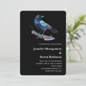 Invitation Beau corbeau sur un Mariage de branche d'arbre (Debout devant)