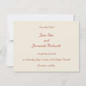 Invitation Beau Couple d'Amants (Dos)