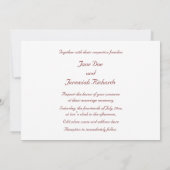 Invitation Beau couple d'amoureux (Dos)