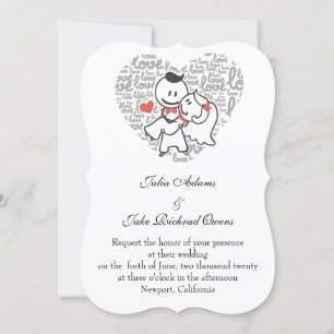 Invitation Beau couple de mariage drôle et romantique