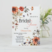 Invitation Beau design floral avec des pavots (Debout devant)