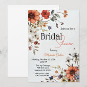 Invitation Beau design floral avec des pavots (Devant / Derrière)