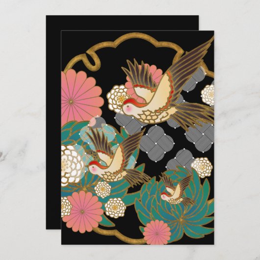 Invitation Beau design japonais (Devant / Derrière)