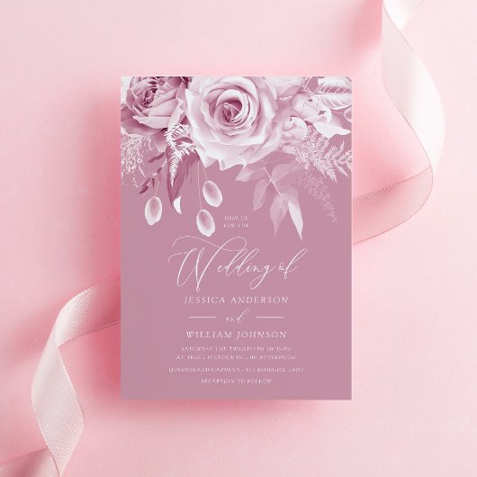 Invitation Beau designer Dusty Rose Mariage