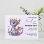 Invitation Beau Dragon avec élégant Baby shower de la Couronn (Debout devant)
