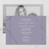 Invitation Beau Elegant Lavender Mariage photo (Devant / Derrière)