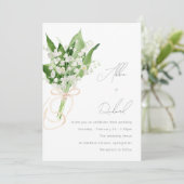 Invitation Beau Elégant Mariage de Bouquet Floral Blanc (Debout devant)