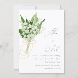 Invitation Beau Elégant Mariage de Bouquet Floral Blanc