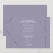 Invitation Beau Élégant Mariage Lavande (Devant / Derrière)