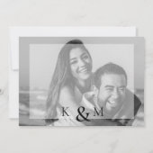 Invitation Beau Élégant Mariage photo B/W II (Dos)