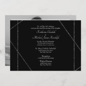 Invitation Beau Élégant Mariage photo B/W II (Devant / Derrière)
