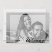 Invitation Beau Élégant Mariage photo B/W III (Dos)