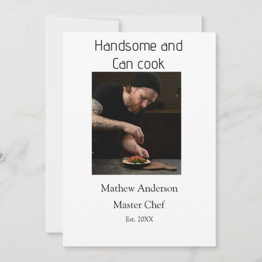 Invitation Beau et peut cuisiner ajouter le nom du maître cui (Devant)