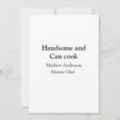 Invitation Beau et peut cuisiner ajouter le nom du maître cui (Dos)