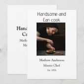 Invitation Beau et peut cuisiner ajouter le nom du maître cui (Devant / Derrière)