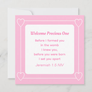 Invitation Beau et simple Baby shower rose clair blanc
