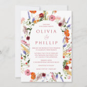 Invitation Beau Fleurs sauvages de printemps Mariage dynamiqu (Devant)
