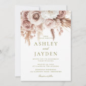 Invitation Beau Floral Élégant Mariage (Devant)