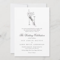 Beau Floral 'N' Monogramme Mariage esquissé