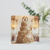 INVITATION BEAU GÂTEAU DU 50E ANNIVERSAIRE MARIAGE D'OR (Debout devant)
