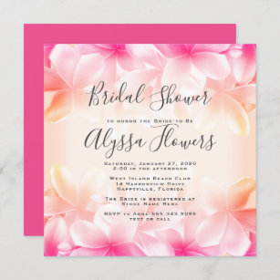 Invitation Beau Hawaiian Flowers Fête des mariées Carré