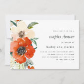 Invitation Beau hiver Floral Mariage Couples Douche (Devant)
