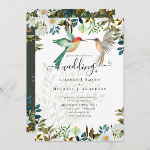 Invitation Beau HUMMINGBIRDS Couple Mariage