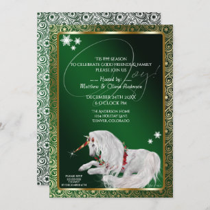 Invitation Beau Imaginaire Noël Unicorne Joy Green