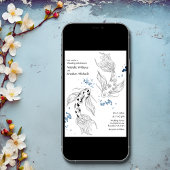 Invitation Beau japonais Koi Fish Mariage moderne