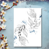 Invitation Beau japonais Koi Fish Mariage moderne