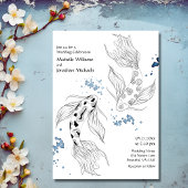 Invitation Beau japonais Koi Fish Mariage moderne
