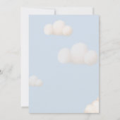 Invitation Beau lapin dans le Baby shower Bleu à air chaud (Dos)