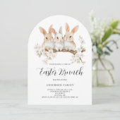 Invitation Beau lapin Floral Aquarelle Pâques Brunch (Debout devant)