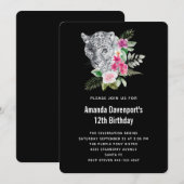 Invitation Beau Leopard Portrait Aquarelle Anniversaire (Devant / Derrière)