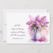 Invitation Beau Lilac Floral Mariage de la Bible chrétienne (Dos)