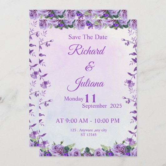 Invitation Beau Mariage (Devant / Derrière)