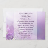 Invitation Beau Mariage à fleurs d'orchidées violettes (Dos)
