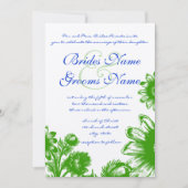 Invitation Beau Mariage à fleurs Vintages (Devant)