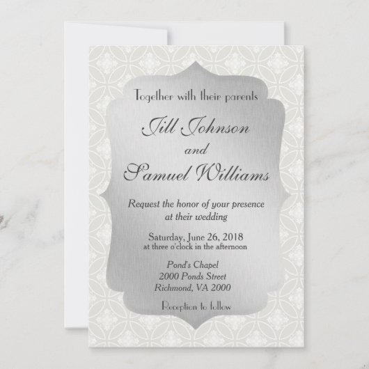 Invitation Beau Mariage Argent (Devant)