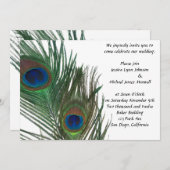 Invitation Beau mariage blanc de paon (Devant / Derrière)