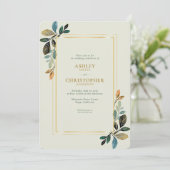 Invitation Beau Mariage d'aquarelle florale (Debout devant)