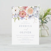 Invitation Beau Mariage d'aquarelle végétale (Debout devant)