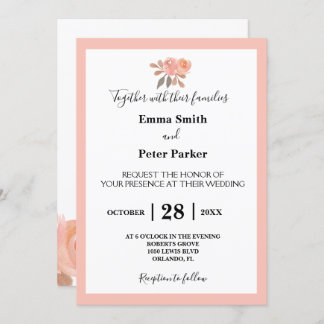 Invitation Beau Mariage de Bouquet Floral