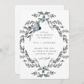 Invitation Beau Mariage de calligraphie de couronne (Devant / Derrière)