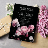 Invitation Beau Mariage de fleurs d'Hydrangée rose noire