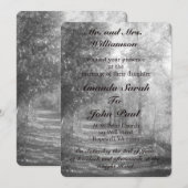 Invitation Beau Mariage de la nature noire et blanche (Devant / Derrière)